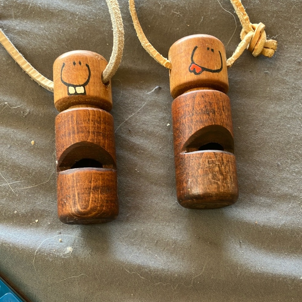 Wooden Smiley Face Whistle Necklace